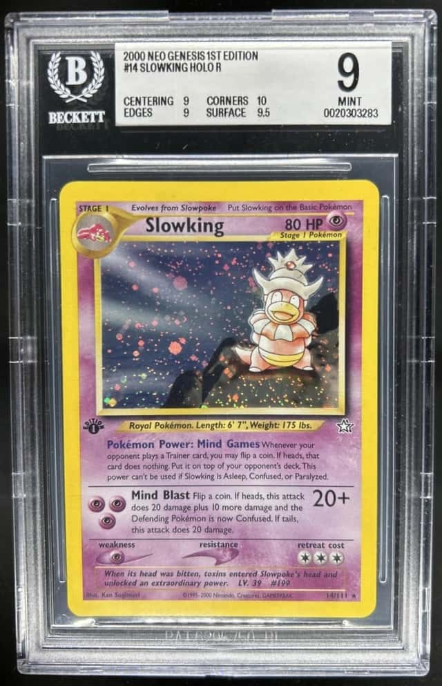 2000 Pokemon Neo Genesis 1st Edition Slowking Holo #14/111 BGS 9