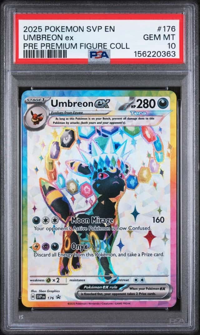 POKEMON UMBREON ex 2025 SVP EN-SV BSP #176 PRE PREM FIGURE COLL PSA 10