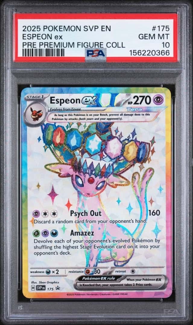 POKEMON ESPEON ex 2025 SVP EN-SV BSP #175 PRE PREMIUM FIGURE COLL PSA 10