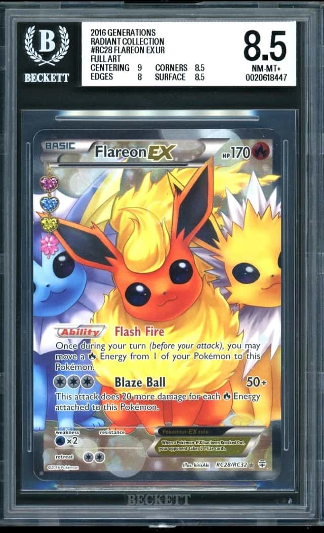 Pokemon Flareon EX UR FULL ART 2016 Gen Radiant Col BGS 8.5