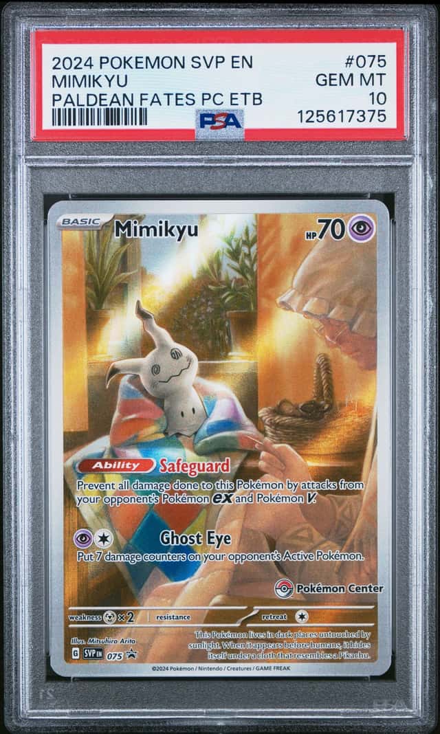 POKEMON MIMIKYU 2024 SVP EN-SV BSP #075 ALDEAN FATES PC ETB PSA 10