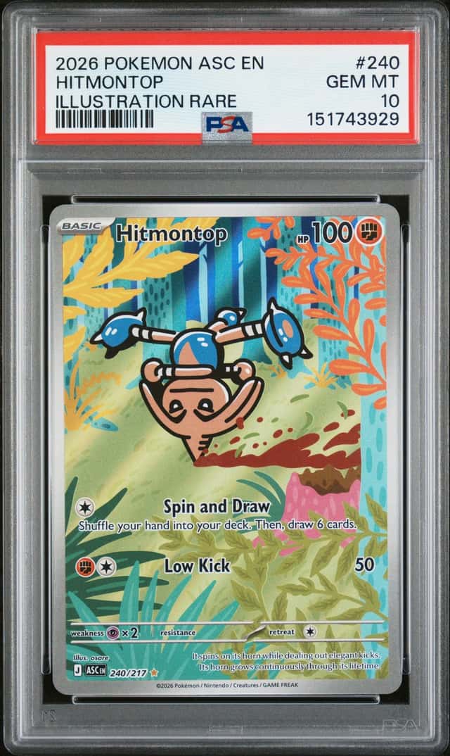 2026 POKEMON ASC EN-ASCENDED HEROES #240 HITMONTOP ILLUSTRATION RARE PSA 10