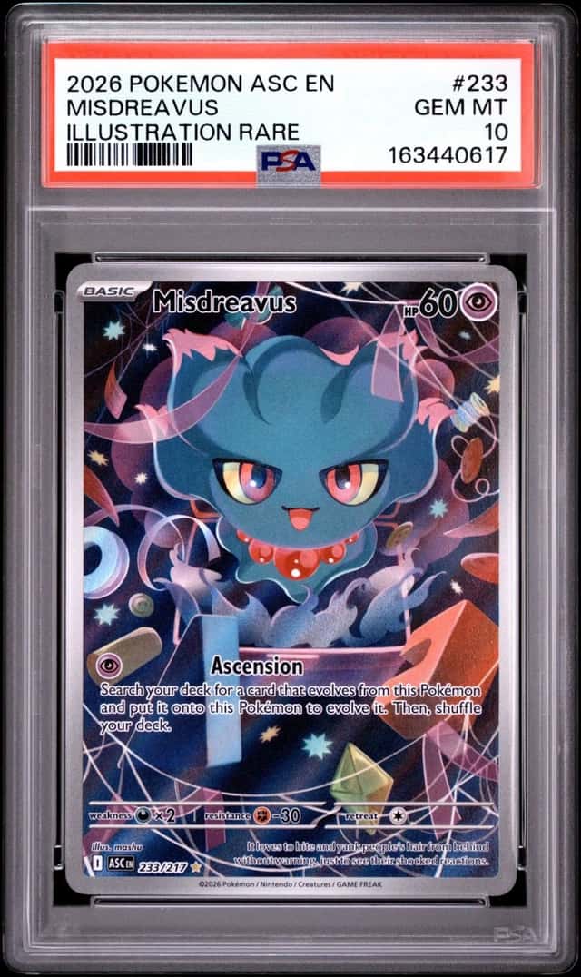 2026 POKEMON ASC EN-ASCENDED HEROES #233 MISDREAVUS ILLUSTRATION RARE PSA 10