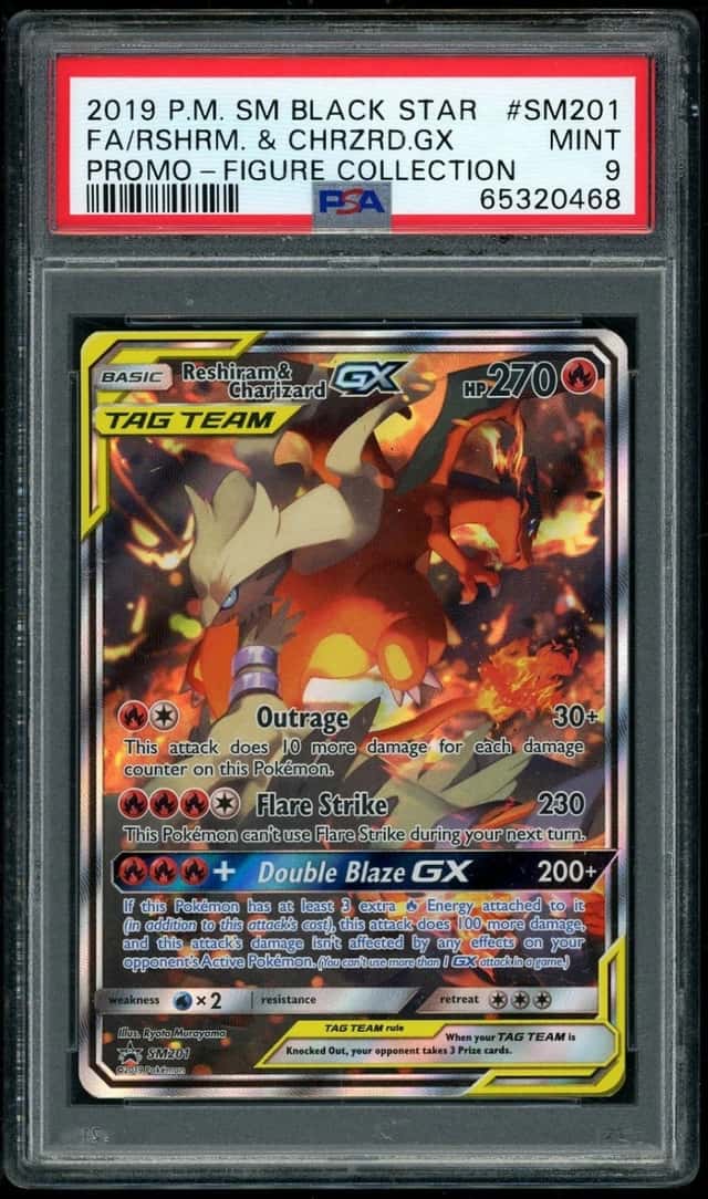 2019 POKEMON FA/RSHRM. & CHRZRD.GX FIG. COLL. SM BLACK STAR PROMO #SM201 PSA 9
