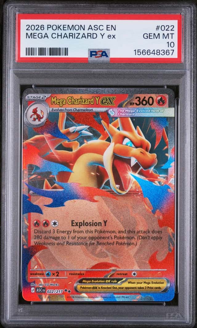 2026 Pokemon Ascended Heroes #022 Mega Charizard Y ex PSA 10 GEM MINT