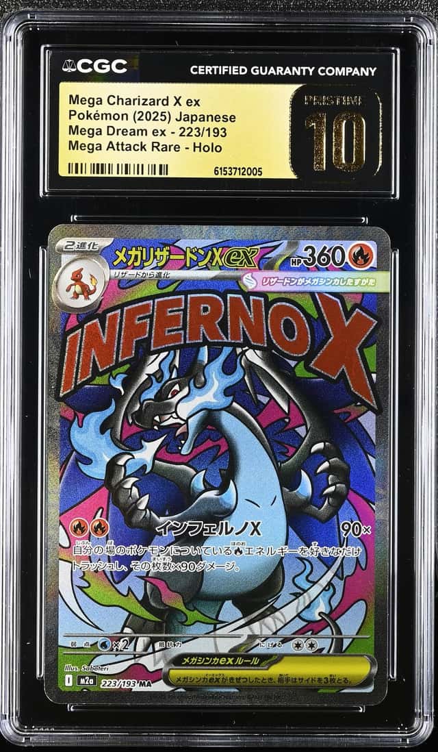 2025 Pokemon Mega Charizard X ex Mega Attack Rare #223/193 CGC 10 PRISTINE U PT