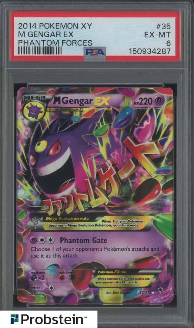 2014 Pokemon XY Phantom Forces #35 M Gengar EX PSA 6 EX-MT
