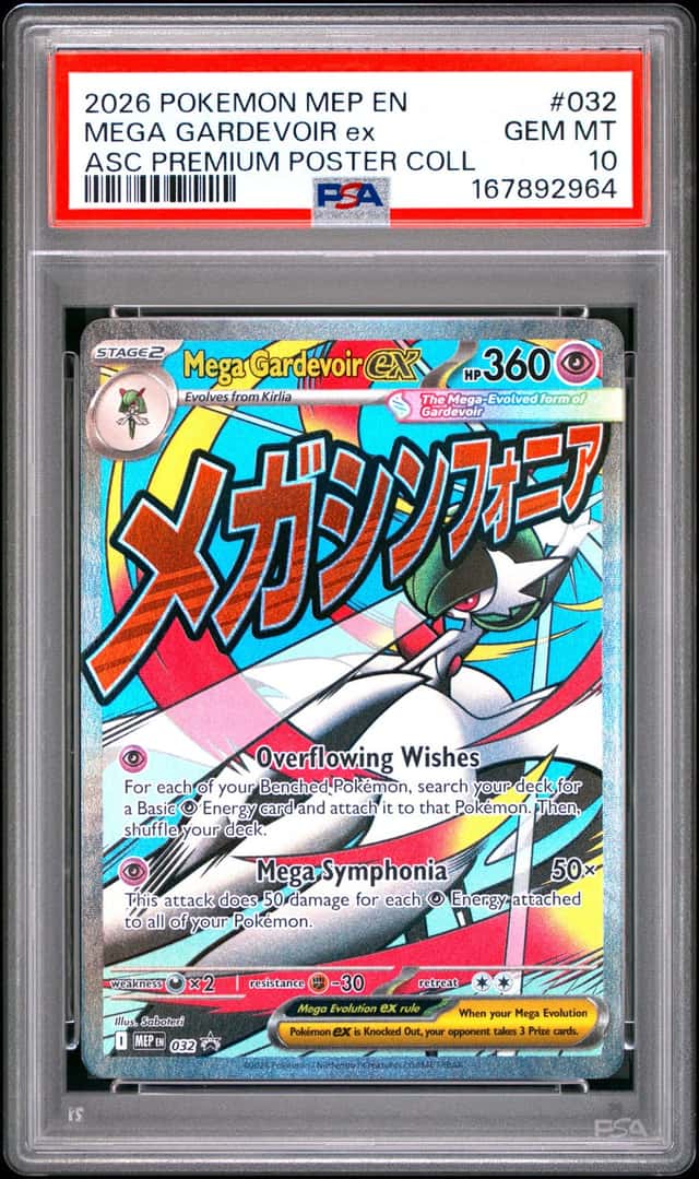 2026 POKEMON ASCENDED HEROES PREMIUM POSTER COLLECTION MEGA GARDEVOIR EX PSA 10