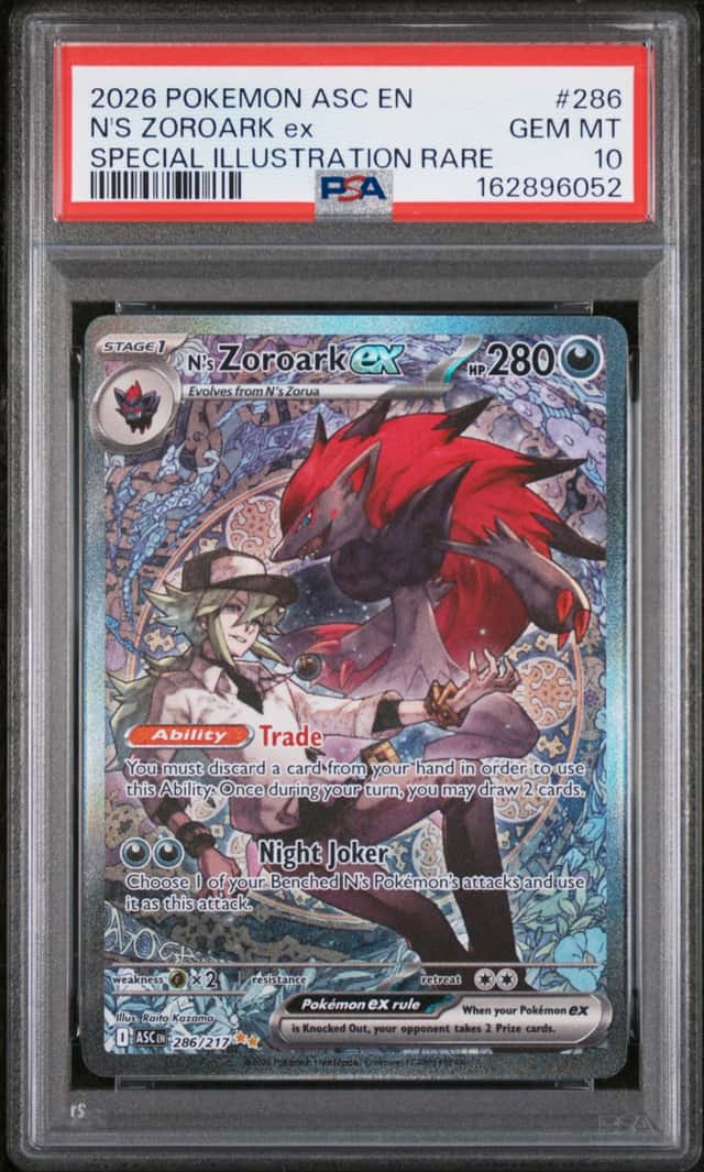 2026 POKEMON ASC EN-ASCENDED HEROES #286 N'S ZOROARK EX PSA 10