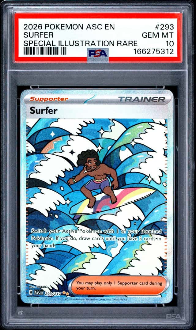 2026 POKEMON ASC EN-ASCENDED HEROES SPECIAL ILLUSTRATION RARE #293 SURFER PSA 10