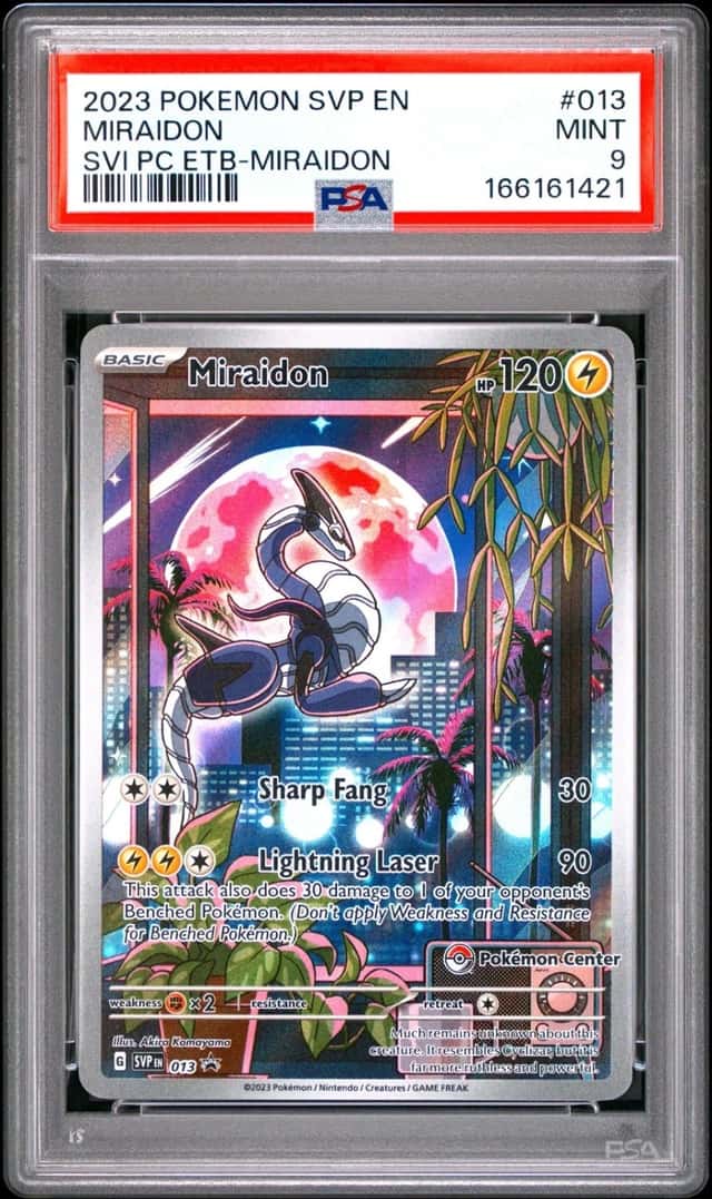 2023 POKEMON SCARLET & VIOLET POKEMON CENTER ETB PROMO #013 MIRAIDON PSA 9