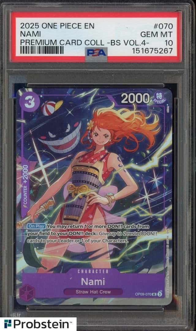 Auction #1 2025 One Piece EN Premium Collection Best Selection #070 Nami PSA 10