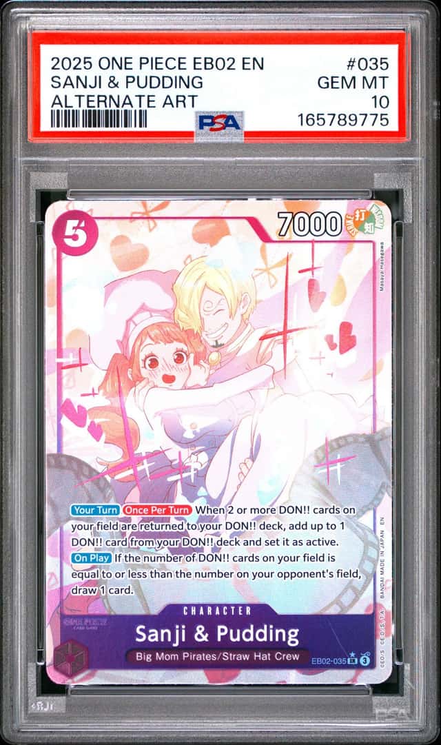 2025 One Piece EB02 EN Alternate Art #035 Sanji & Pudding PSA 10 GEM MINT