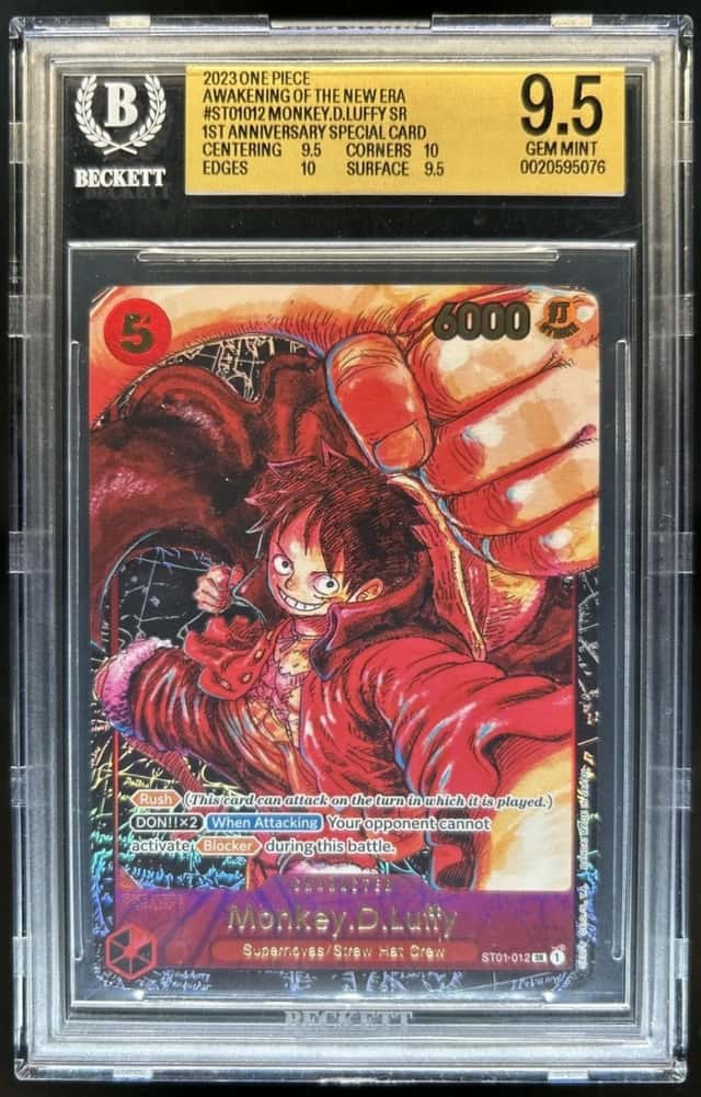 2023 One Piece Awakening New Era 1st Anniversary Monkey D Luffy ST01-012 BGS 9.5