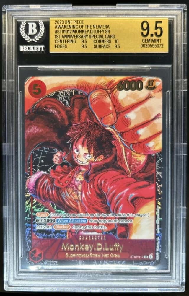 2023 One Piece Awakening New Era 1st Anniversary Monkey D Luffy ST01-012 BGS 9.5