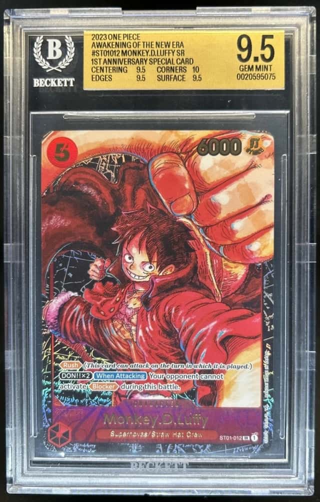2023 One Piece Awakening New Era 1st Anniversary Monkey D Luffy ST01-012 BGS 9.5