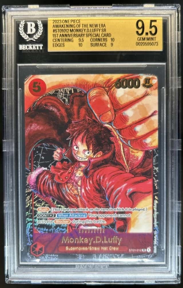 2023 One Piece Awakening New Era 1st Anniversary Monkey D Luffy ST01-012 BGS 9.5
