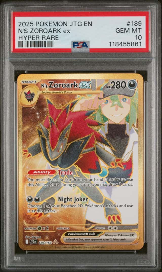 2025 Pokemon Scarlet and Violet Journey Together Hyper Rare N's Zoroark Ex #189