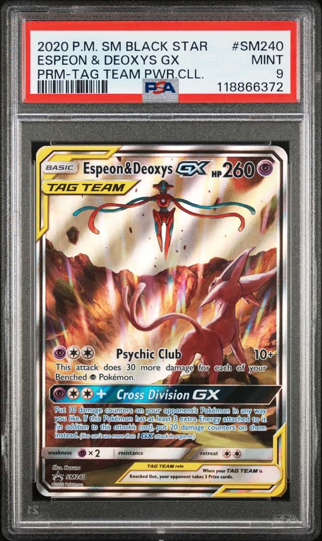2020 Pokemon Sun and Moon Black Star Promo Tag Team Powers Collection Deoxys/Espeon Gx #SM240