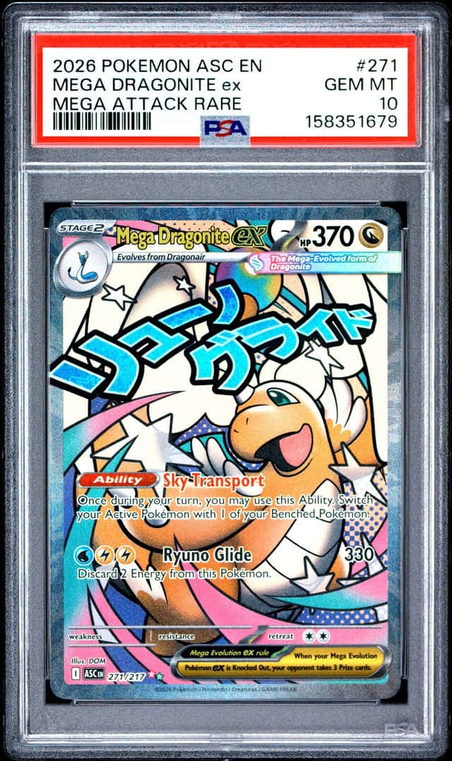 2026 Pokemon ASC EN Mega Attack Rare #271 Mega Dragonite ex PSA 10