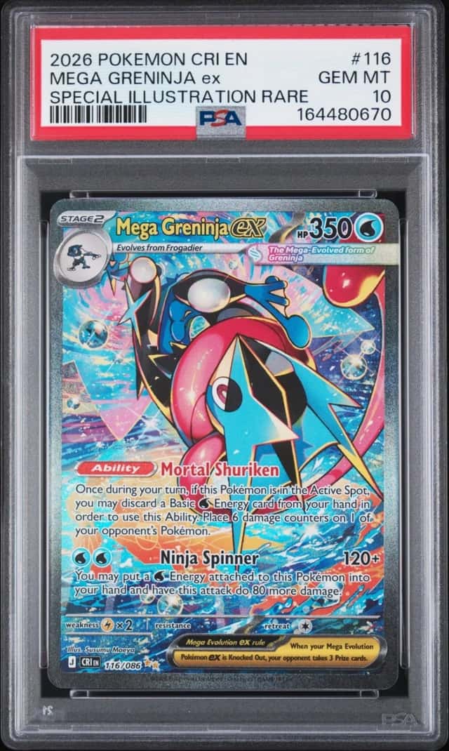 2026 POKEMON CHAOS RISING SPECIAL ILLUSTRATION RARE #116 MEGA GRENINJA EX PSA 10
