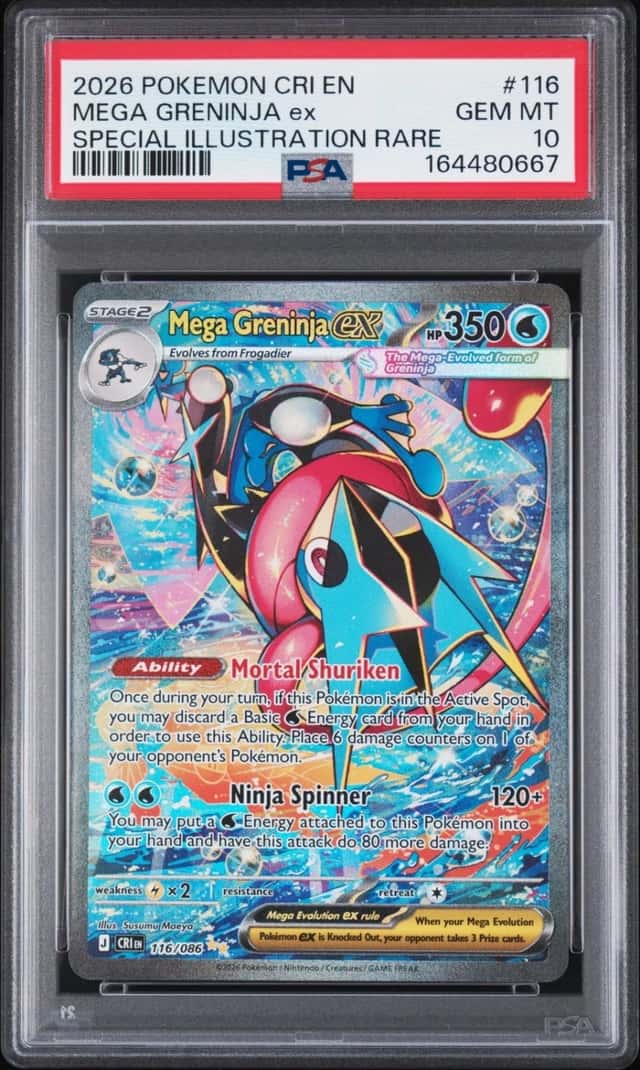 2026 POKEMON CHAOS RISING SPECIAL ILLUSTRATION RARE #116 MEGA GRENINJA EX PSA 10