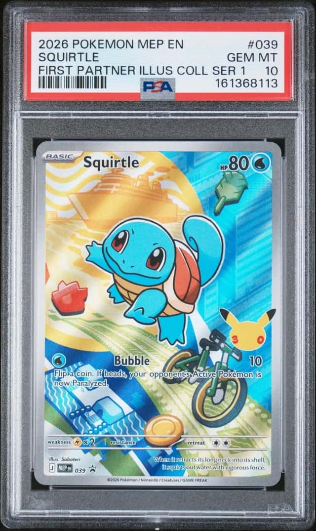 2026 POKEMON MEP FIRST PARTNER ILLUSTRATION COLLECTION #039 SQUIRTLE PSA 10