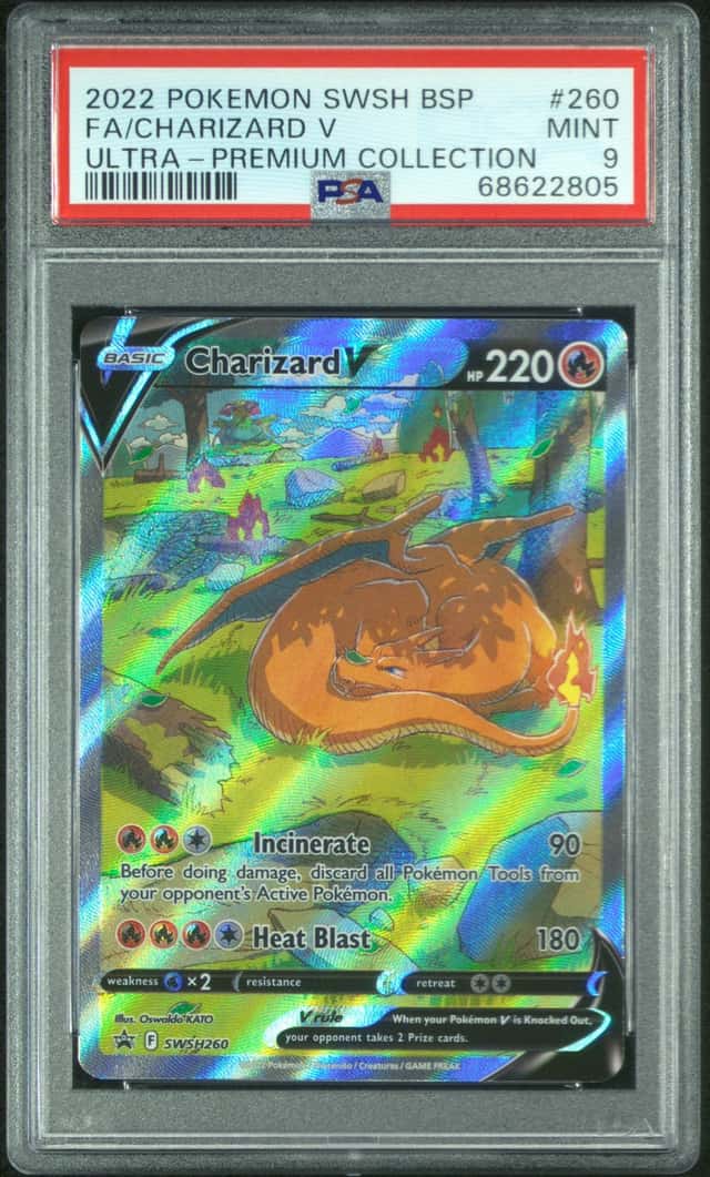 2022 Pokemon CHARIZARD V #SWSH260 Black Star Promo Ultra-Premium Coll. PSA 9