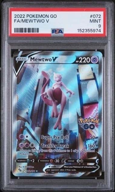 2022 POKEMON GO #072 FA/MEWTWO V PSA 9