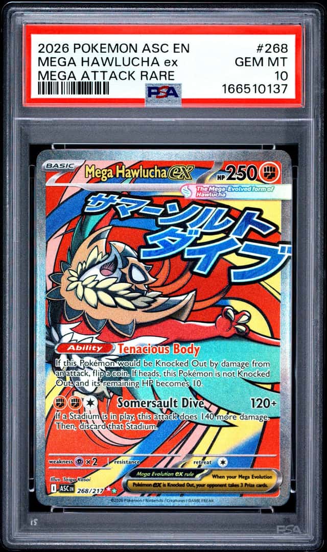 2026 Pokemon ASC EN #268 Mega Hawlucha Mega Attack Rare PSA 10