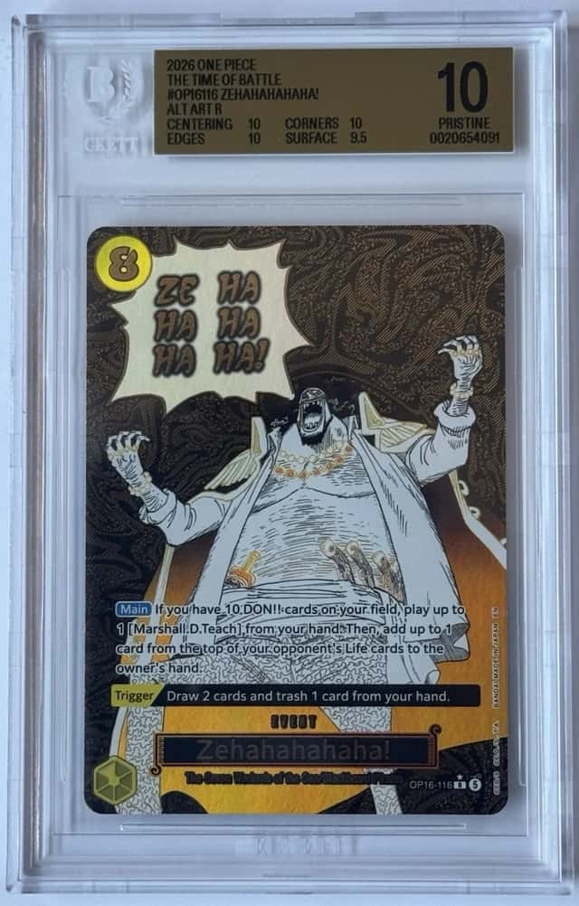 One Piece Zehahahahaha! Alt Art The Time Of Battle OP16116 Bgs 10 Pristine