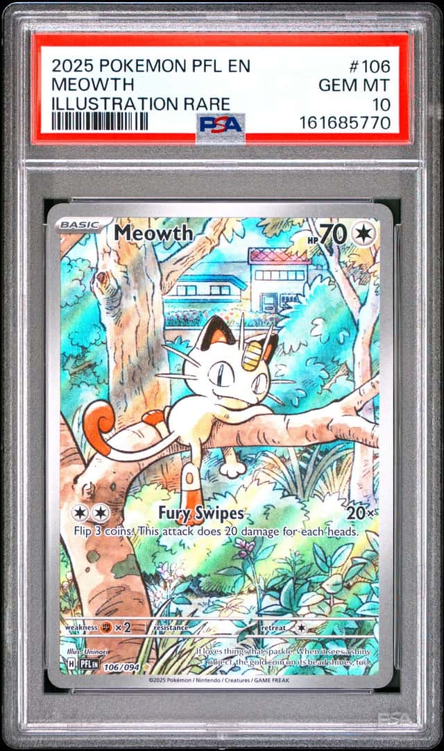 2025 Pokemon PFL EN Meowth Illustration Rare PSA 10