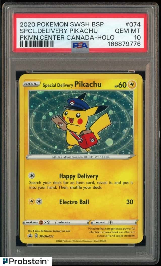 2020 Pokemon SWSH BSP PC Canada #074 Special Delivery Pikachu Holo PSA 10