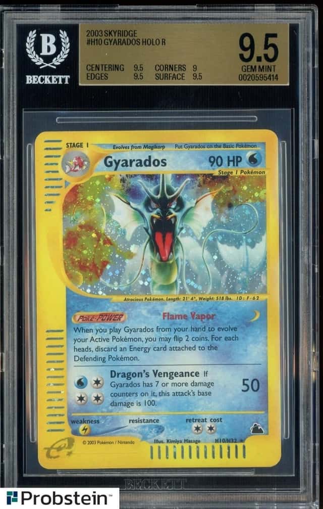 2003 Pokemon Skyridge #H10 Gyarados Holo R BGS 9.5 GEM MINT
