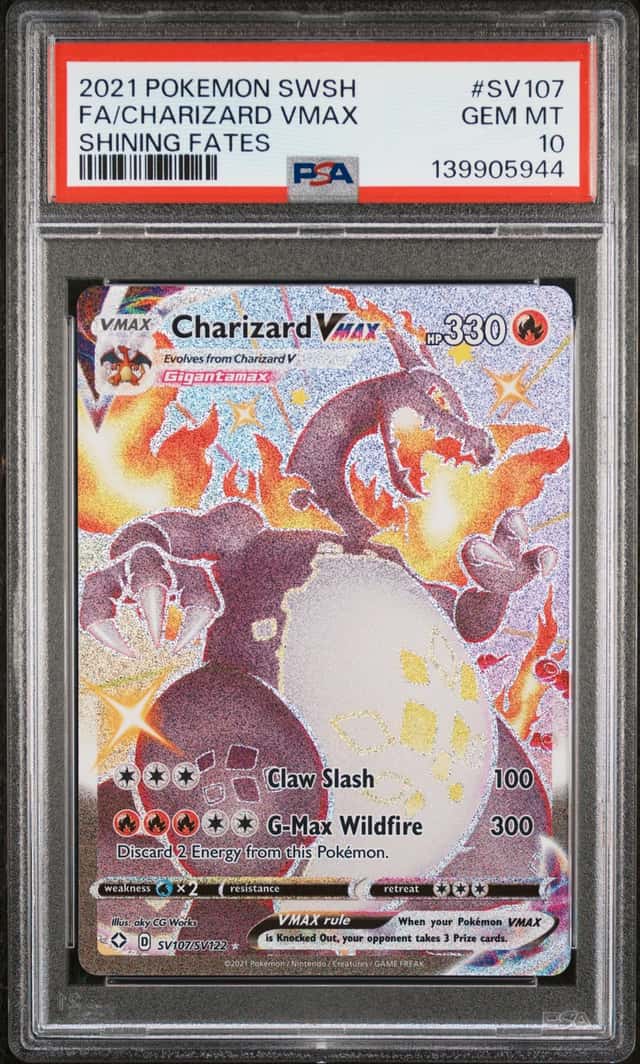 2021 Pokemon SWSH Shining Fates #SV107 Charizard Vmax FA PSA 10 GEM MINT