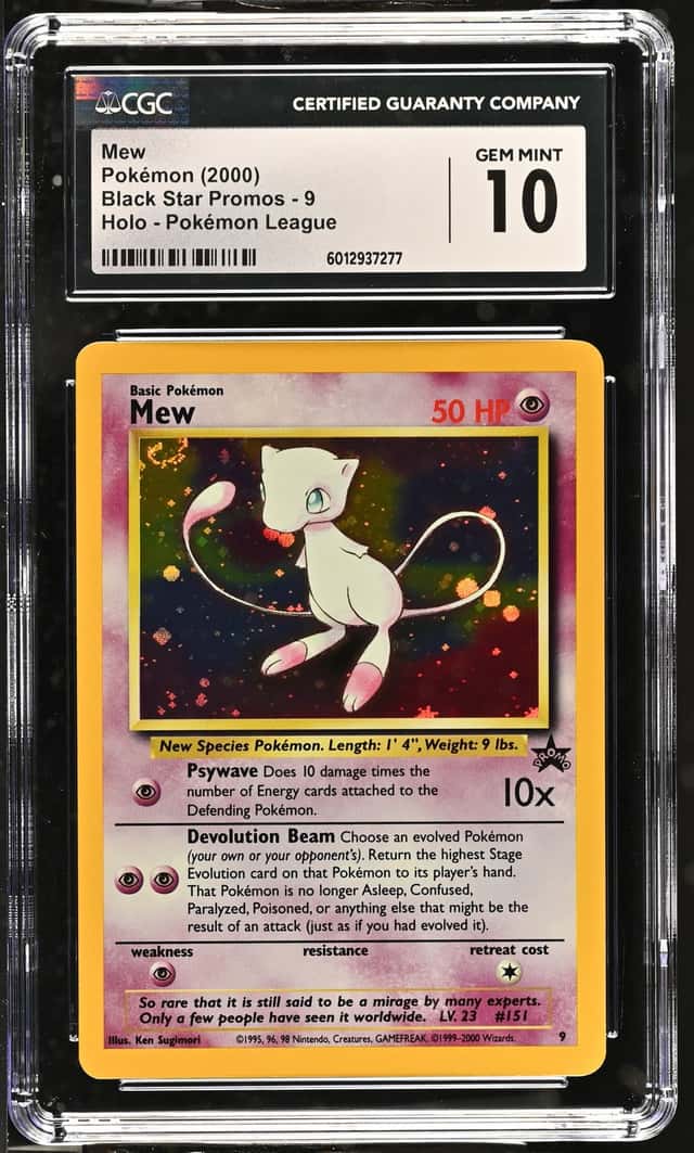 2000 Pokemon Mew Black Star Promos Holo Pokemon League 5 CGC 10 