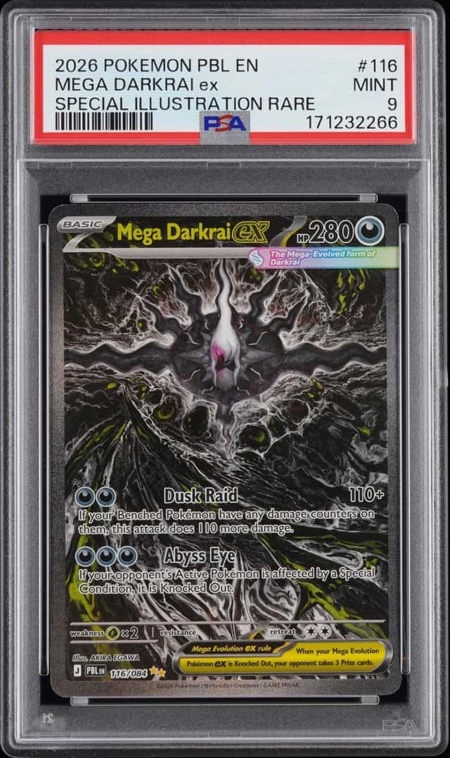 2026 POKEMON PBL EN-PITCH BLACK SPECIAL ILLUSTRATION RARE MEGA DARKRAI EX PSA 9