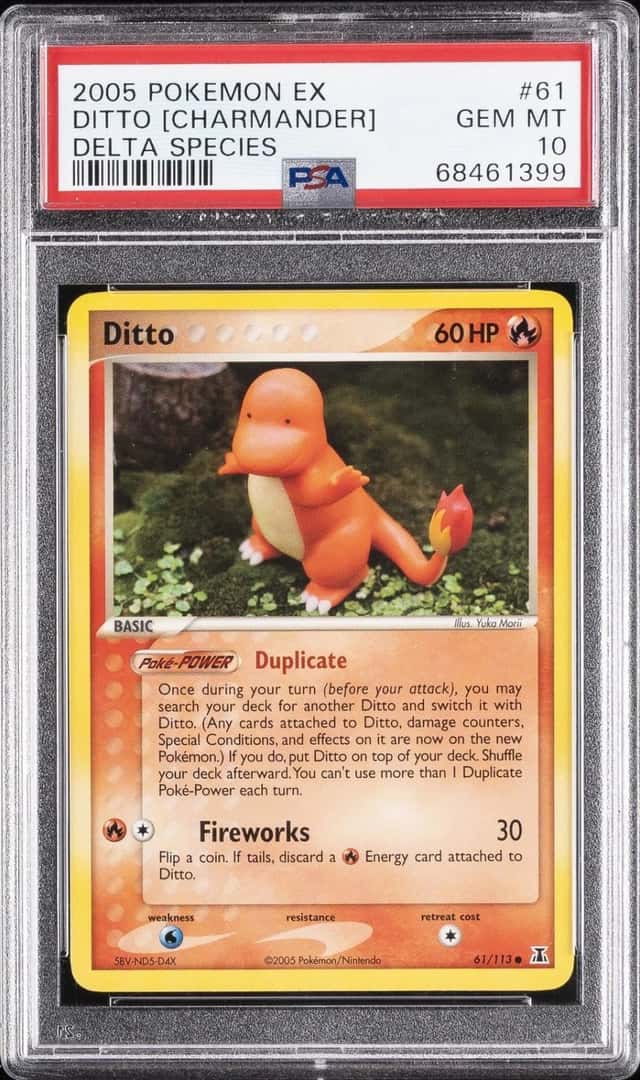 2005 POKEMON EX DELTA SPECIES #61 DITTO [CHARMANDER] PSA 10