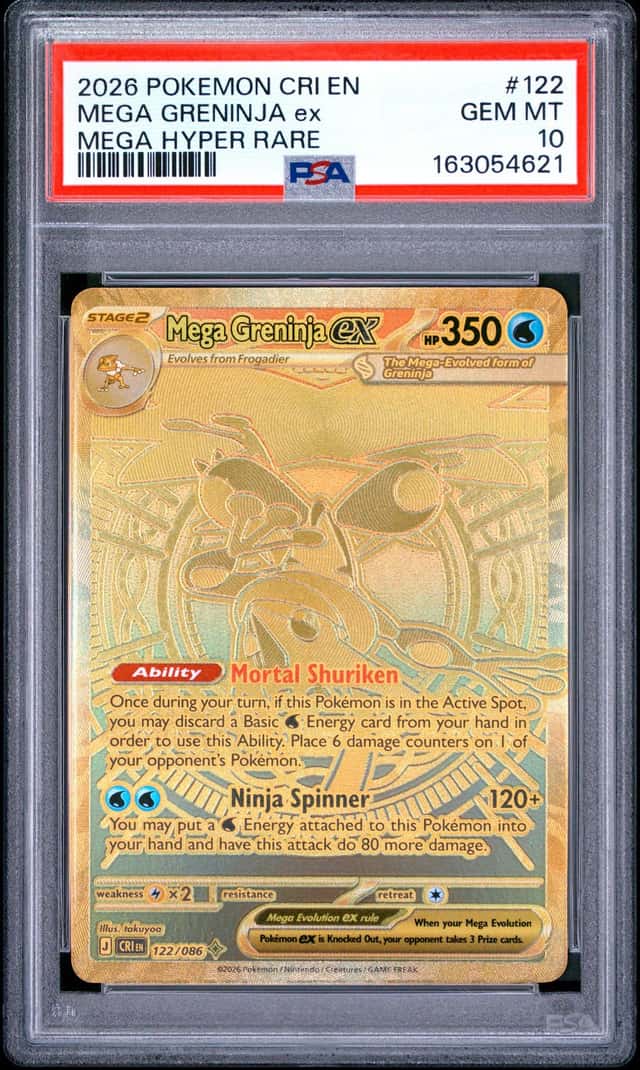 2026 POKEMON CRI EN-CHAOS RISING MEGA HYPER RARE #122 MEGA GRENINJA EX PSA 10