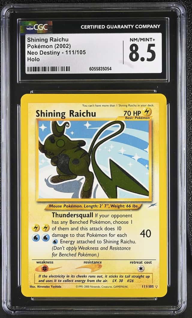 2002 POKEMON: NEO SERIES NEO DESTINY HOLO #111/105 SHINING RAICHU CGC 8.5