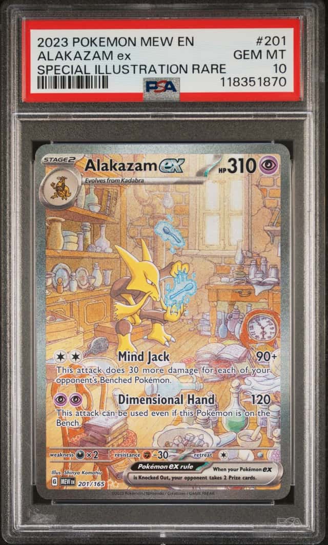 Pokemon SV 151 Alakazam ex 201/165 Special Illustration Rare Holo PSA 10