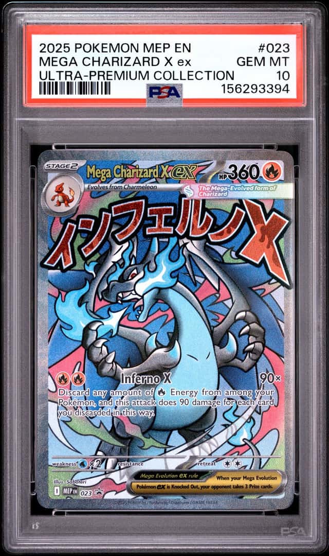 2025 POKEMON MEP EN-ME UPC BLACK STAR PROMO #023 MEGA CHARIZARD X ex PSA 10