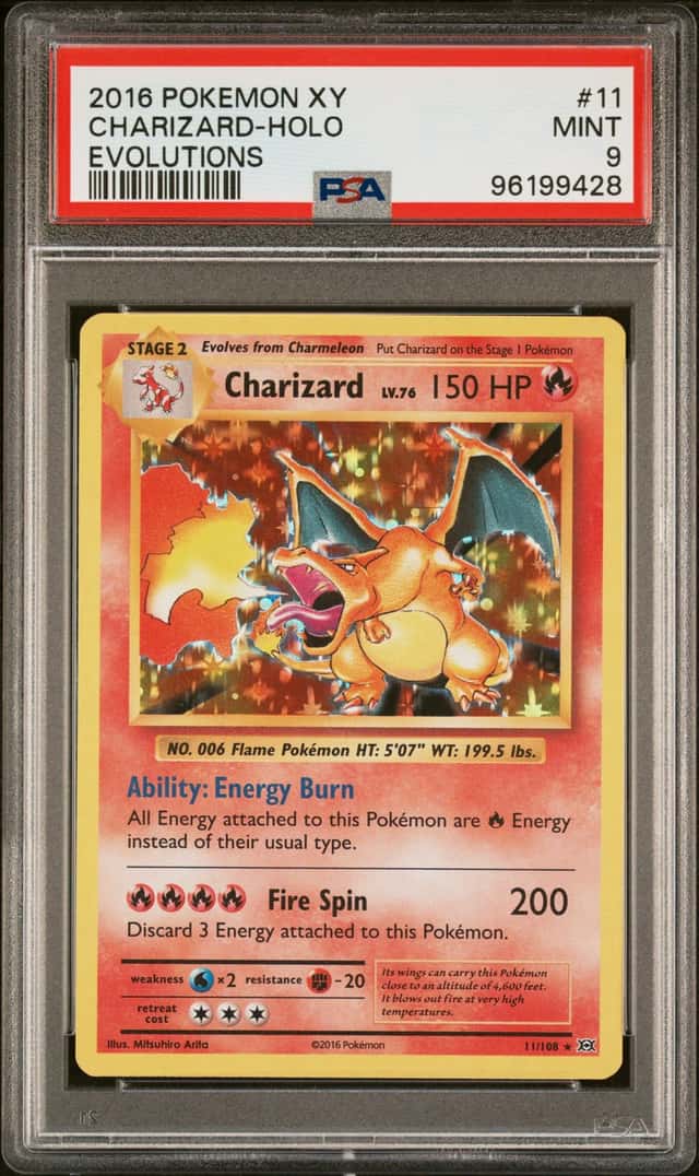 2016 POKEMON XY EVOLUTIONS #11 CHARIZARD-HOLO EVOLUTIONS PSA 9