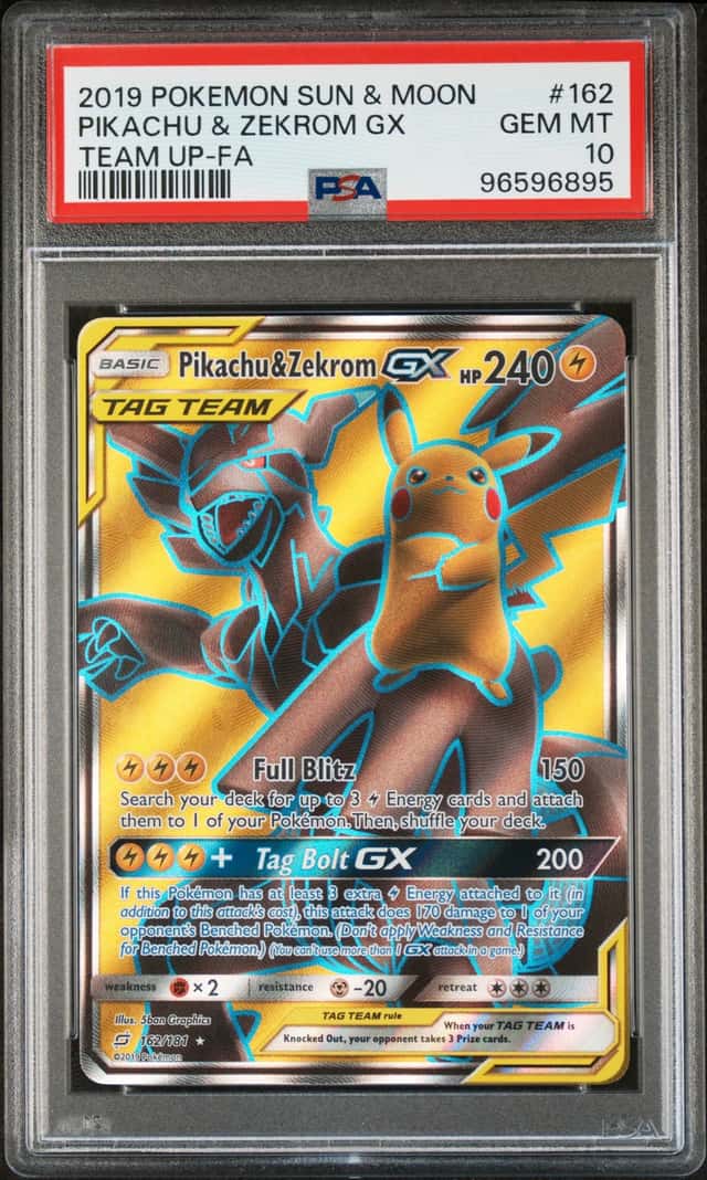 2019 Pokemon Sun & Moon Team Up Pikachu Zekrom #162/181 PSA 10 GEM MINT