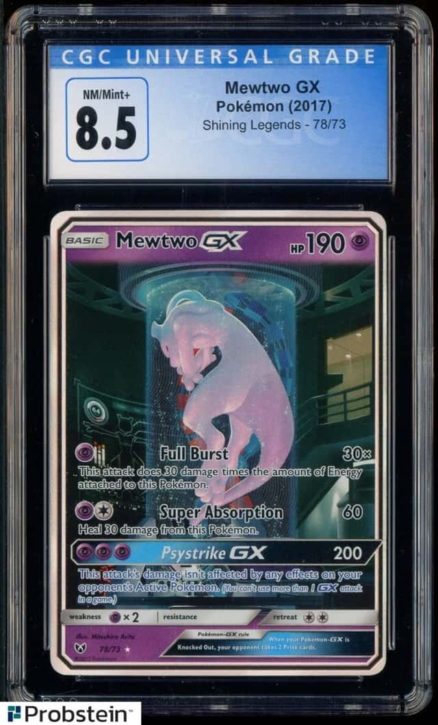 2017 Pokemon Shining Legends #78/73 Mewtwo Gx CGC 8.5 NM-MT+