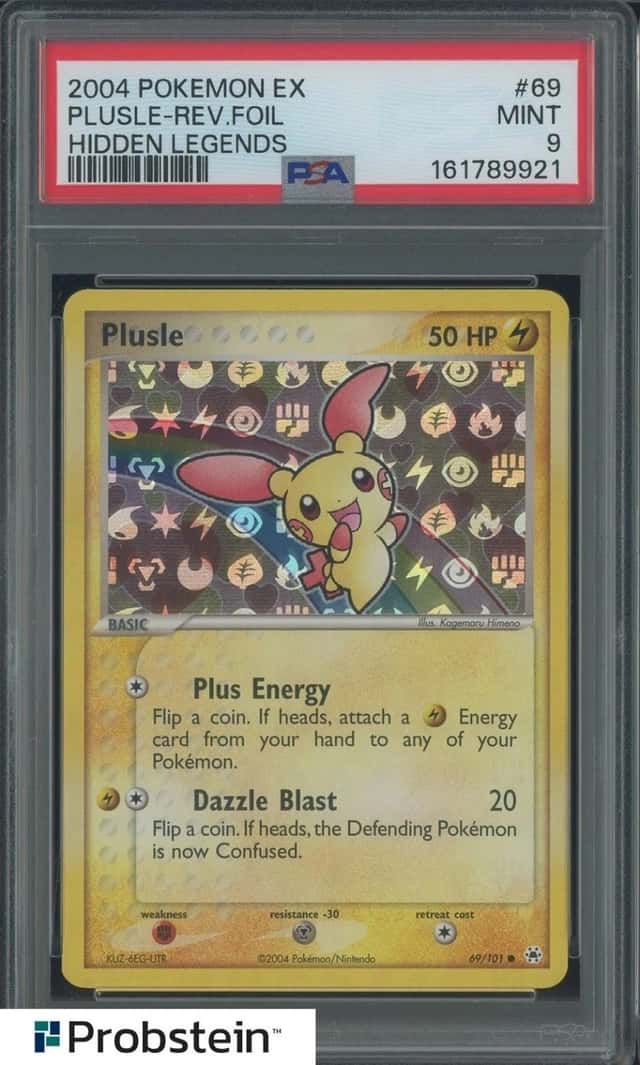 2004 Pokemon EX Hidden Legends #69 Plusle Reverse Foil PSA 9 MINT