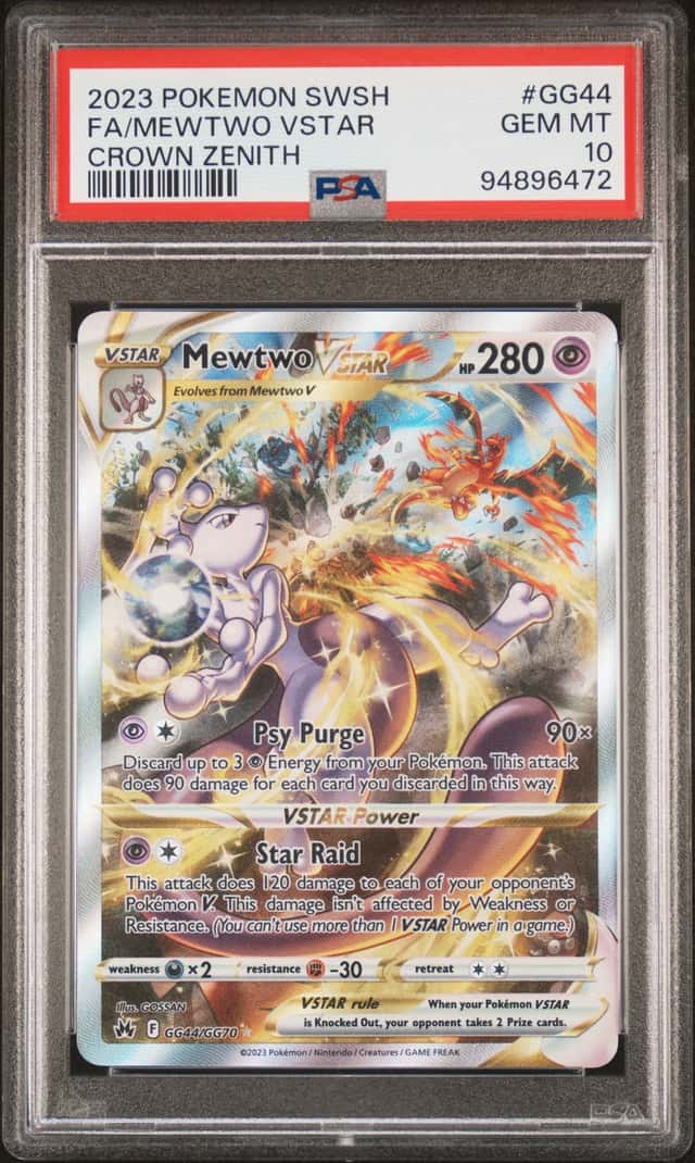 2023 Pokemon SWSH Crown Zenith #GG44 FA Mewtwo VSTAR PSA 10 GEM MINT