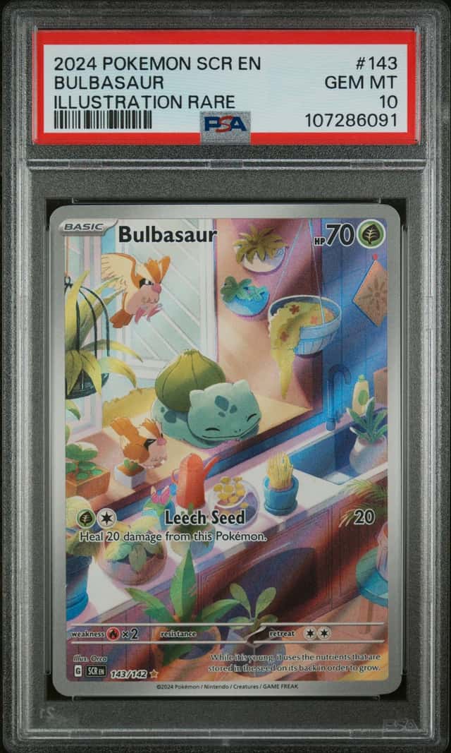 107286091 Bulbasaur 2024 Pokemon Stellar Crown #143 PSA 10