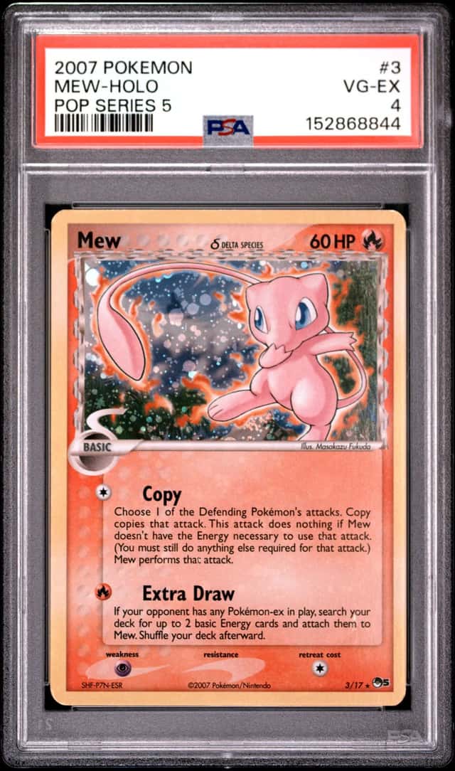 2007 Pokemon POP SERIES 5 #3 Mew Holo PSA 4 VG-EX