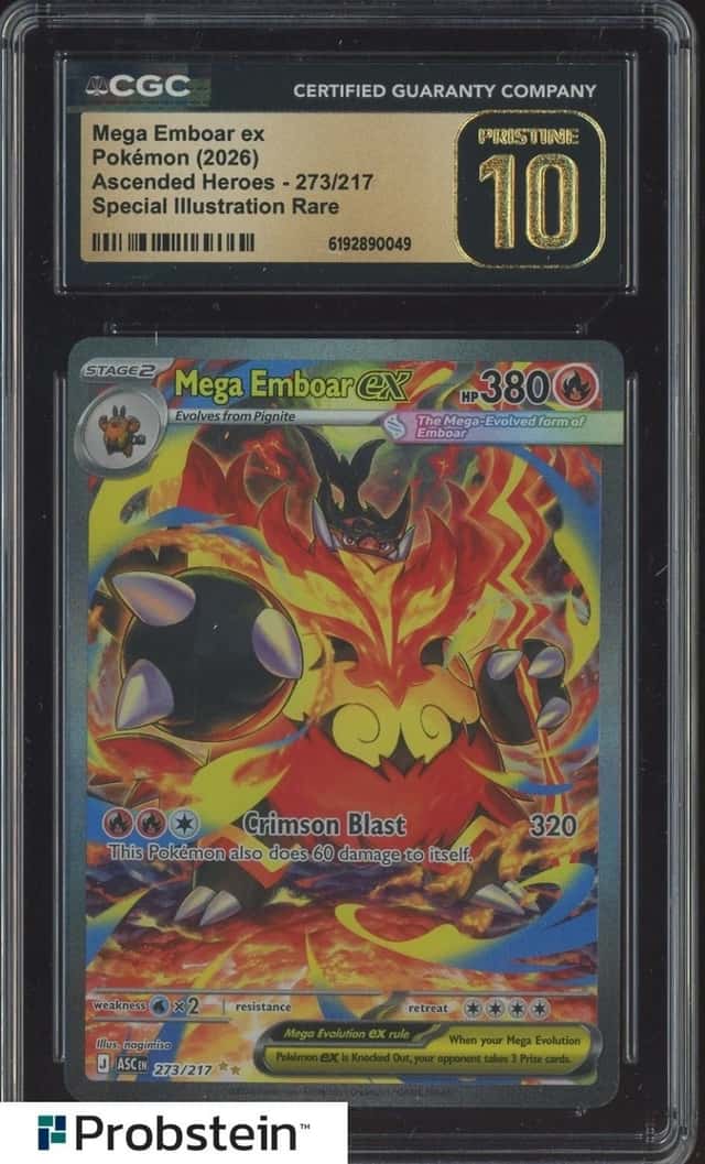 2026 Pokemon ASC EN Special Illustration Rare Mega Emboar ex CGC 10 PRISTINE